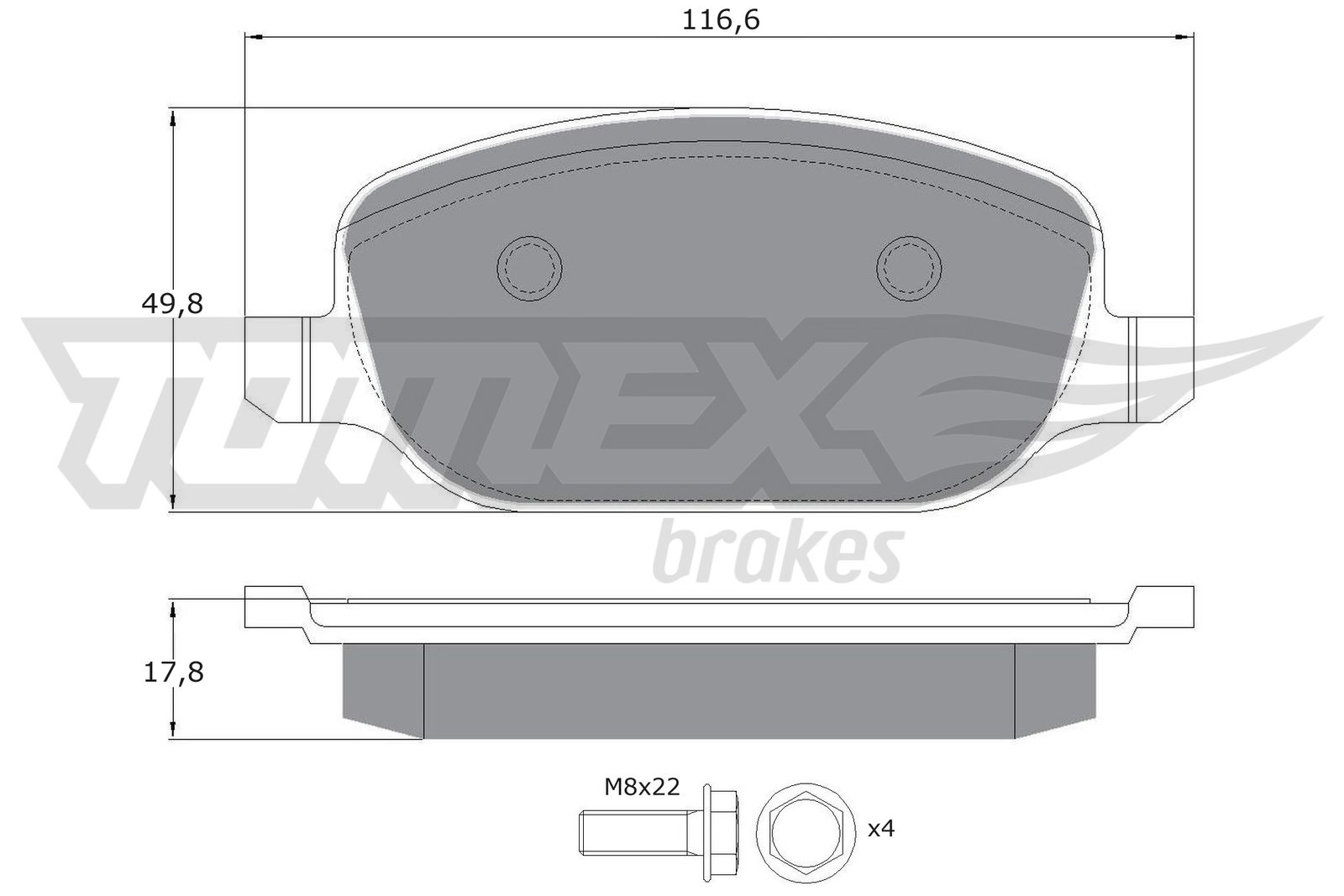 Sada brzdových platničiek kotúčovej brzdy TOMEX Brakes